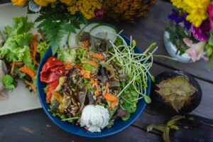 Maui Sunflower Salad is made with many local ingredients.